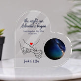 La nuit où nos étoiles sont alignées - Cadeaux personnalisés Constellation Star Map Plaque acrylique Cadeau pour lui, pour les couples